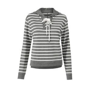 CAbi Gray Tie Front Relaxed Hoodie